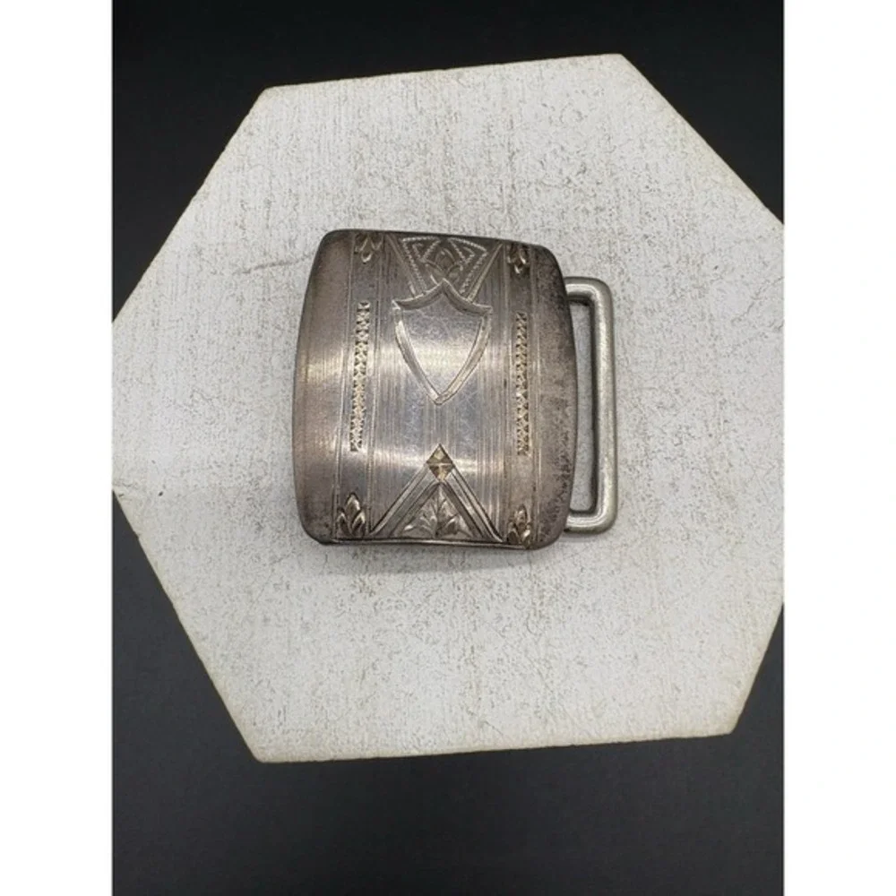 C.B. Marks & Co Sterling Silver Antique Belt Buckle Cincinnati Arts Crafts 20.9g